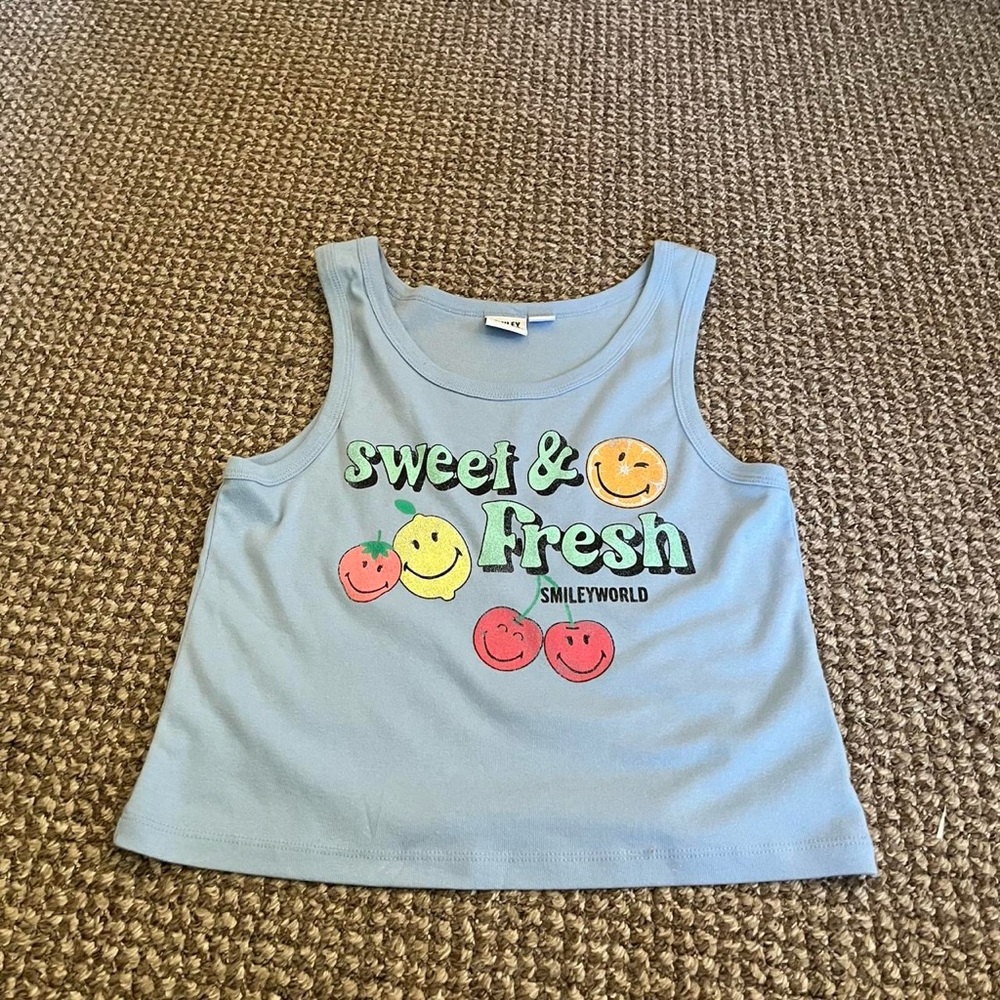 SmileyWorld Blue Graphic Tank Top